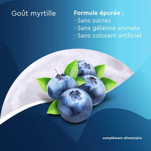 EuphytoseNuit 1mg Mélatonine - Endormissement Plus Rapide - 30 Gommes Myrtille