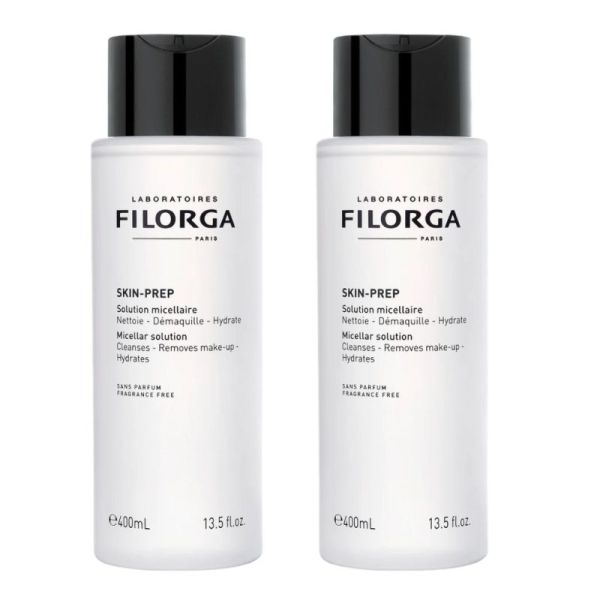 Filorga Skin-Prep Solution Micellaire Nettoie, Démaquille & Hydrate la Peau - 2 x 400ml