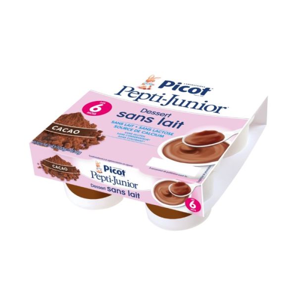 Picot Pepti Junior Dessert Bébé Sans Lait Cacao - 4 pots