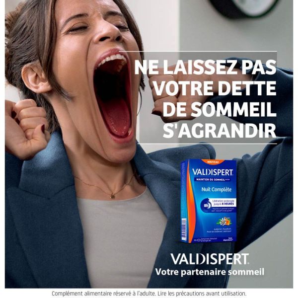 Valdispert Nuit Complète - 30 Comprimés - Favorise le Sommeil Profond, Sain, de Qualité