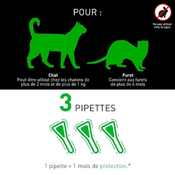 Frontline Combo Chats et Furets 3 Pipettes - Anti-puces, tiques et poux