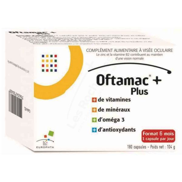 Théa Oftamac + Plus Complément Alimentaire 180 Gélules – Vision et antioxydants