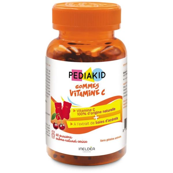 Pédiakid Gommes Vitamine C 60 gommes – Énergie et défenses naturelles