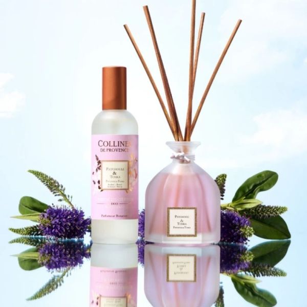Collines de Provence Bouquet Parfumé Patchouli & Tonka 100ml – parfum d’intérieur chaleureux