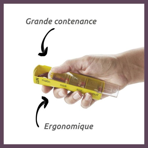 Cooper Pilbox Basic Pilulier Semainier - 1 pièce - Pilulier semainier pratique avec grande contenance