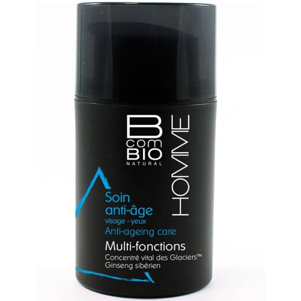 BcomBIO Homme Soin Anti-Âge - 50 ml - Corrige les rides et défatigue le regard