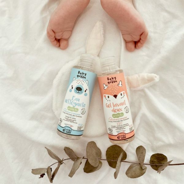 MKL Baby Green Eau Nettoyante Bio - 100 ml - Nettoie en douceur et apaise la peau de bébé