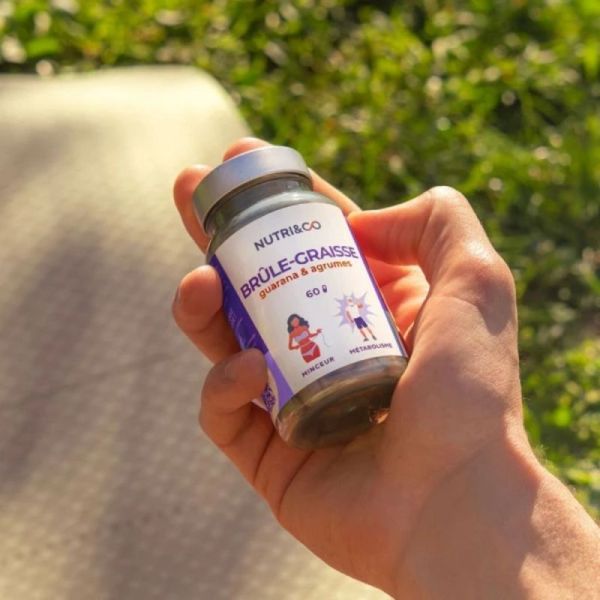 Nutri&co Brûle-Graisse 60 gélules Guarana & Agrumes - Augmentation du métabolisme de base et réduction de la masse grasse