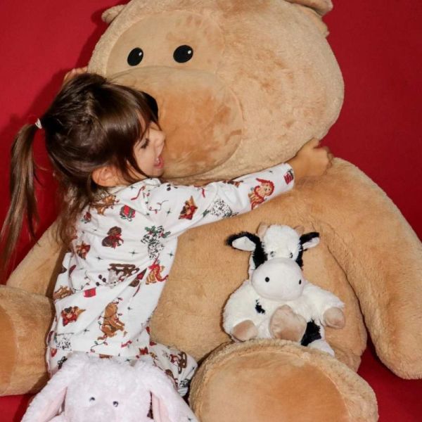 Soframar Warmies Bouillotte Peluche Déhoussable Vache 25 cm - Chaleur réconfortante et apaisante