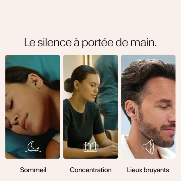 Alpine Silence Midnight Blue Paire de bouchons d'oreille - Calme ultime pour la concentration, le sommeil et les voyages