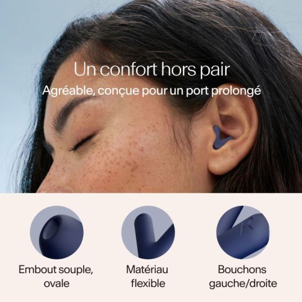 Alpine Silence Midnight Blue Paire de bouchons d'oreille - Calme ultime pour la concentration, le sommeil et les voyages