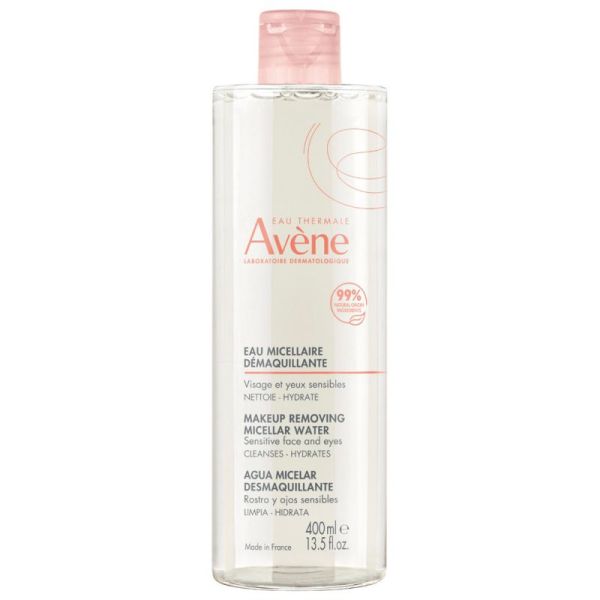 Avène Eau Micellaire Démaquillante - 400ml - Nettoie, hydrate et apaise les peaux sensibles
