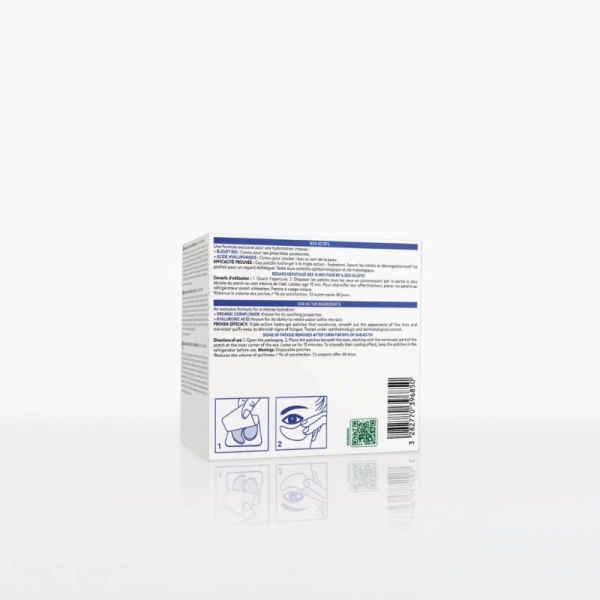 Klorane Patchs yeux lissants hydro-gel 7 paires - Bleuet bio et acide hyaluronique pour un regard défatigué