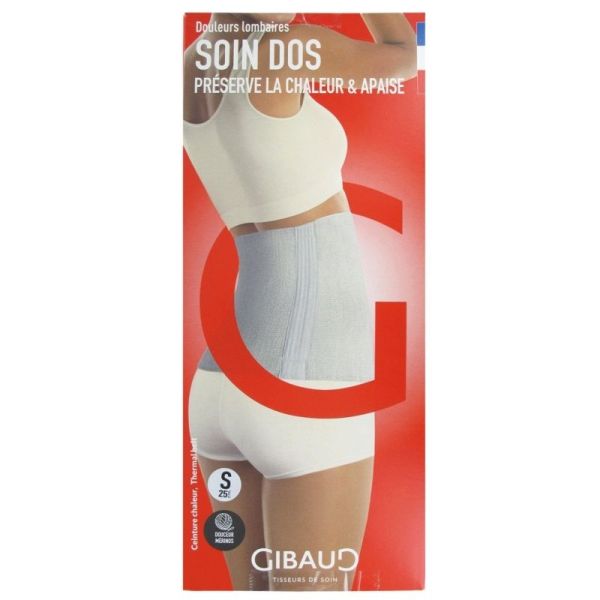 Gibaud Soin Dos Ceinture Lombaire Chaleur Gris/Rouge - H 25cm - Taille XL