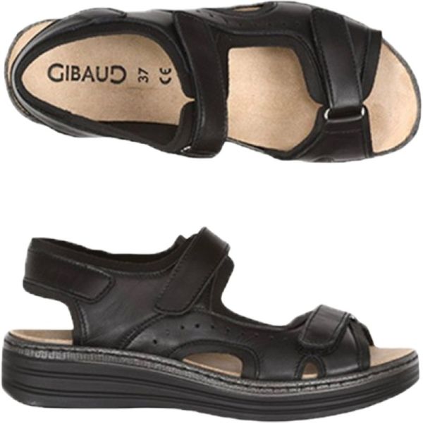 Gibaud CHUT Bergame Noir - Chaussures Confort Femme Pieds Déformés