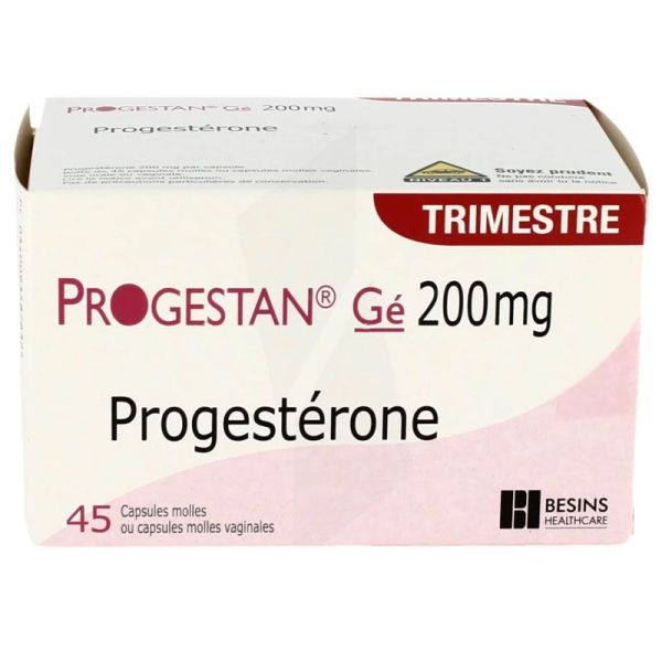 Progestan 200 Mg, 45 capsules molles