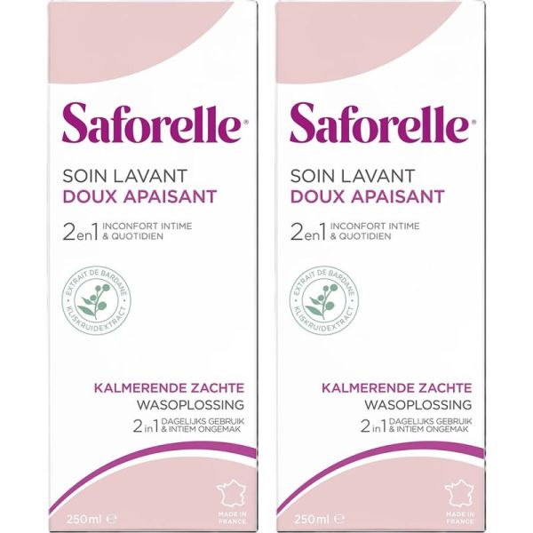 Saforelle Soin Lavant Doux Apaisant Lot de 2x250ml – Apaisement immédiat
