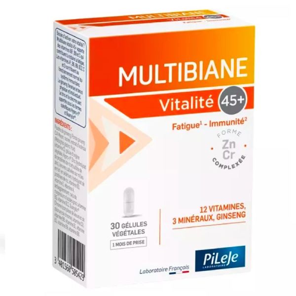 Pileje Multibiane Age Protect - 30 Gélules - Multivitamines et tonus après 45 ans