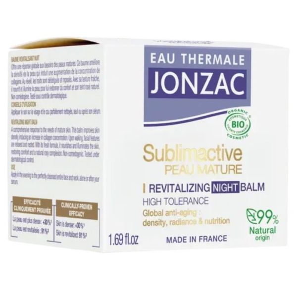 Jonzac Baume revitalisant nuit bio Pot 50 ml - Revitalisation et fermeté des peaux matures