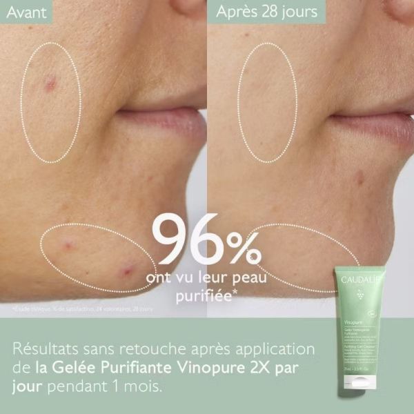 Caudalie Vinopure Gelée Nettoyante Purifiante Bio Peaux Mixtes à Grasses - 75ml