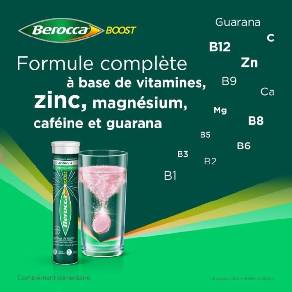 Berocca Boost Effet Coup de Fouet - Soutien la Forme Physique et Mentale - 20 comprimés effervescents
