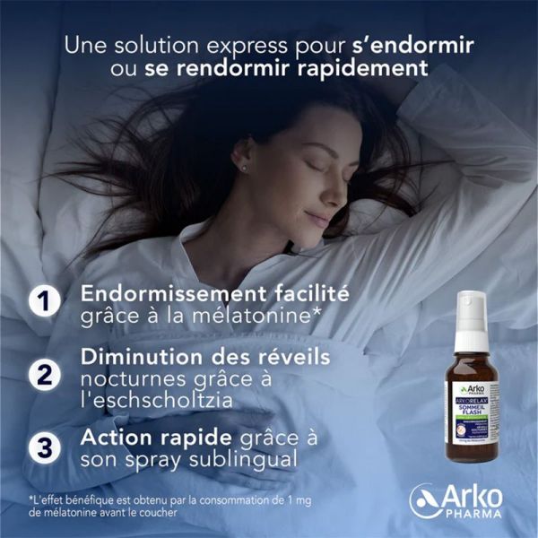 Arkopharma Arkorelax Sommeil Mélatonine Flash Spray 20ml