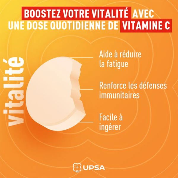 UPSA Vitalité Vitamine C 500mg 30 Comprimés à Croquer – Énergie et immunité