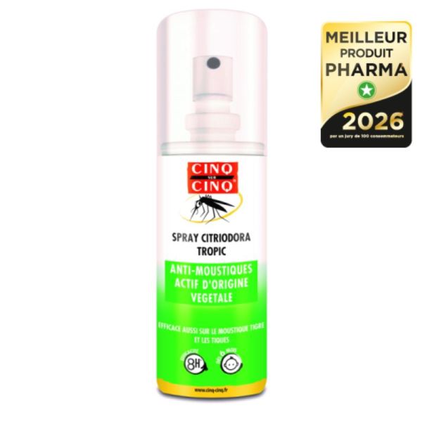 Cinq sur Cinq Spray Citriodora Tropic Répulsif Anti-Moustiques - Lot de 2 x 100 ml