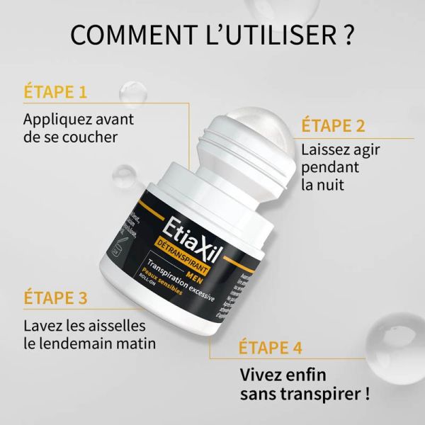 Etiaxil Détranspirant Men Peaux Sensibles Roll-on - Lot de 2 x 15ml