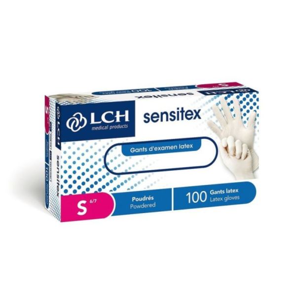 LCH Sensitex Gants d’Examen En Latex Poudrés - Boîte de 100 Gants