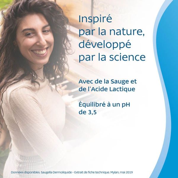 Saugella Dermoliquide Gel Lavant Intime 100 ml - Confort et Équilibre Intime, Anti-Odeurs