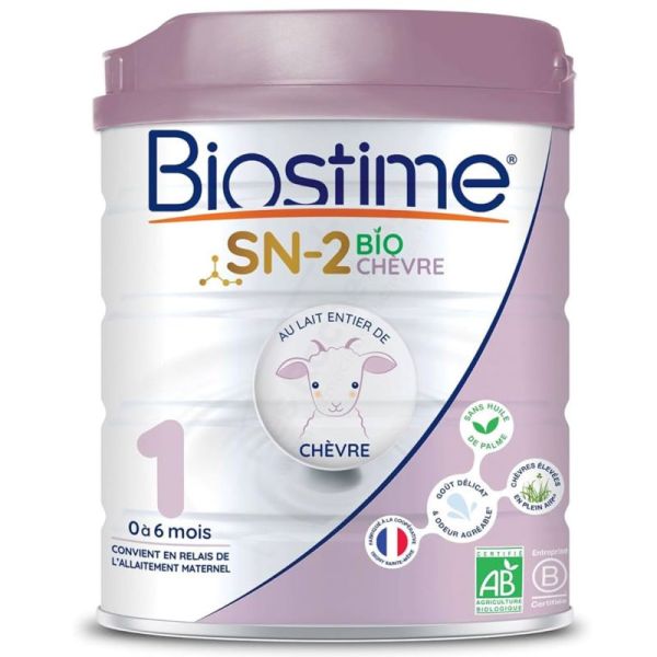 Biostime Lait de Chèvre (0 à 6 mois) SN-2 Bio 1 - 800g - Nutrition complète dès la naissance