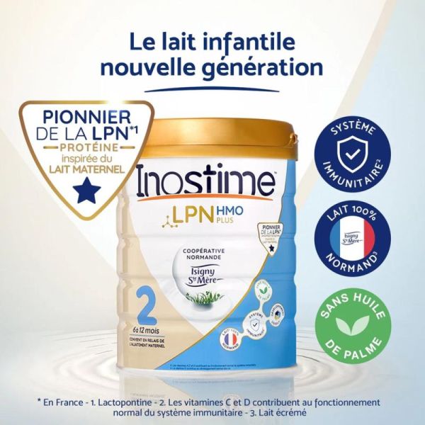 Inostime 2 (6 à 12 mois) Lait Infantile LPN HMO 800g - Soutient la diversification alimentaire