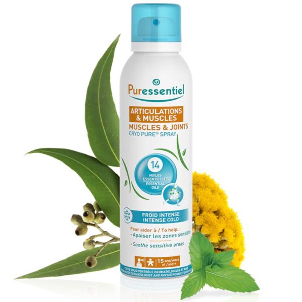 Puressentiel Articulations & Muscles Cryo Pure Spray 150 ml – Application express effet froid intense