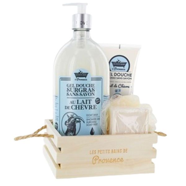 Les Petits Bains de Provence Coffret Nature - Au lait de Chèvre - Hydratant et Nourissant - 1 kit