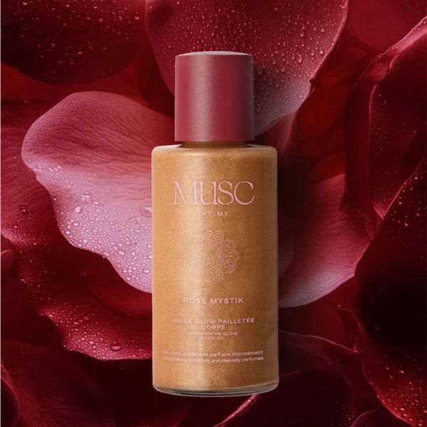 Musc Intime Rose Mystik Huile Glow Pailletée Corps 100ml – Éclat et nutrition