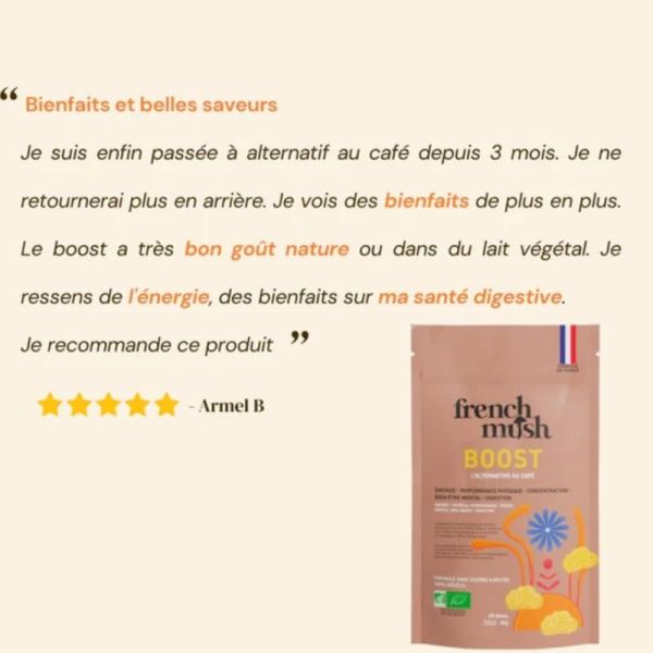 French Mush Chicory Boost 60 doses - Boisson bio aux champignons pour énergie stable et digestion