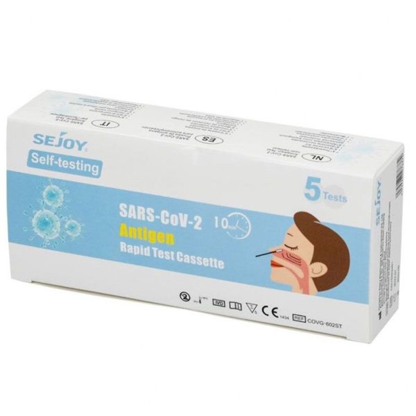 Sejoy Test COVID - Autotest Antigénique Sur Prélèvement Nasal - 5 tests