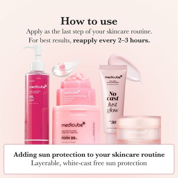 Medicube Écran Solaire Collagénique No Cast Just Glow SPF50 50ml – Protection et éclat