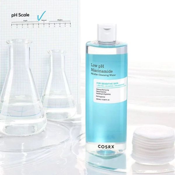 COSRX Low pH Niacinamide Micellar Cleansing Water 400ml - Eau micellaire apaisante et régulatrice de sébum