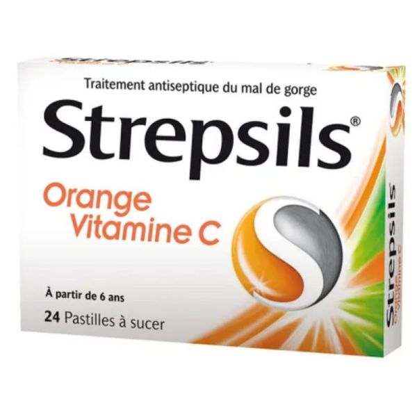 Strepsils orange vitamine C 24 pastilles