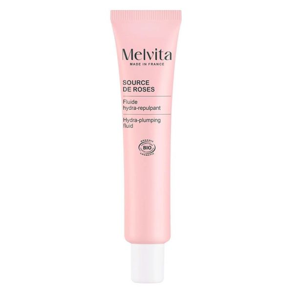 Melvita Source de Roses Fluide Hydratant Repulpant BIO - Hydrate Intensément et Repulpe - 40ml