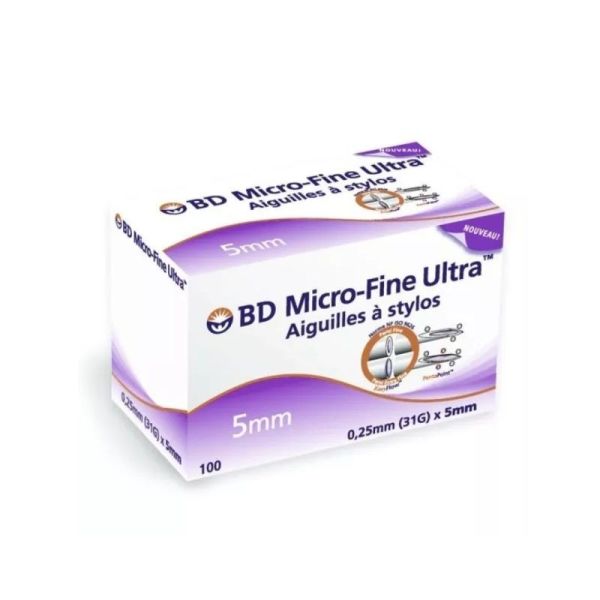 Bayer BD Micro-Fine Ultra™ Aiguilles 0.25 × 5 mm Pour Stylo - Boite de 100