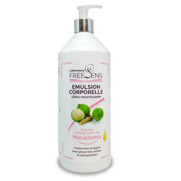 Freesens Émulsion Corporelle Ultra-Nourrissante - À l'Huile de Macadamia - Dessèchement Cutané - 500ml