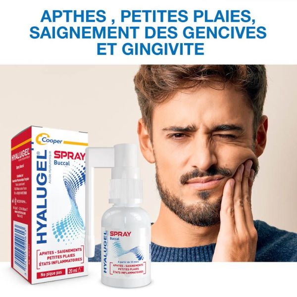 Hyalugel Spray Buccal - 20ml - Soulage les aphtes, petites plaies et inflammations