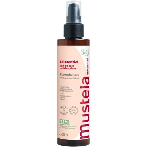 Mustela Maternité L'Essentiel Lait de Soin Multi-Actions - 200 ml - Cible vergetures et démangeaisons