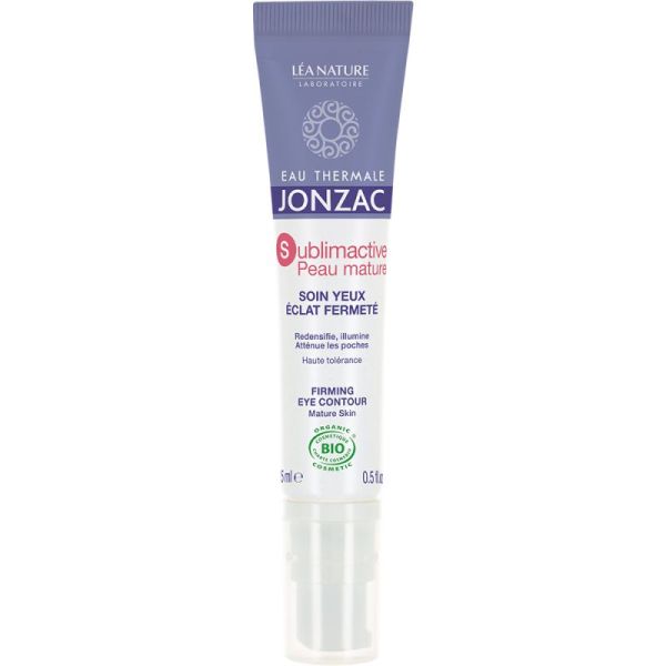Eau Thermale Jonzac Sublimactive Peau Mature Soin Yeux Éclat Fermeté Bio - 15 ml - Redensifie, illumine et lisse le contour de l’œil