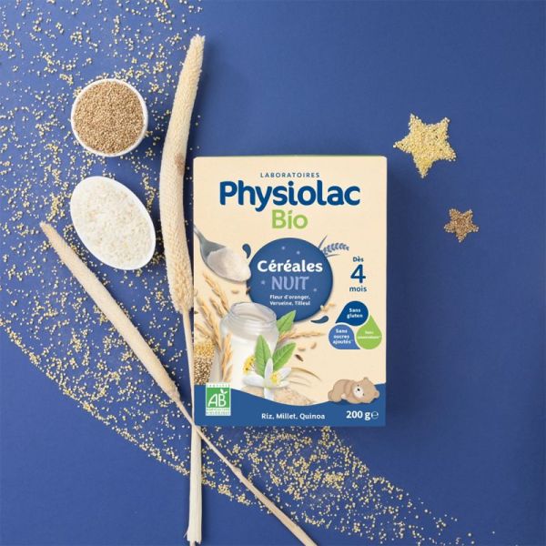 Physiolac Bio Céréales Nuit Dès 4 Mois 200g – Diversification alimentaire bio