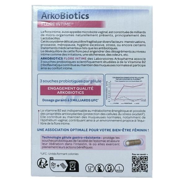 Arkopharma ArkoBiotics Flore Intime 30 Gélules - Probiotiques, complément alimentaire pour la flore intime