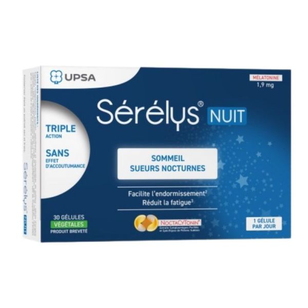Sérélys Nuit 30 gélules – sommeil et confort ménopause